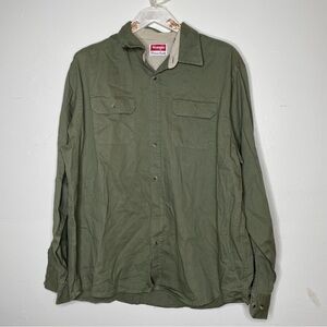 WRANGLER MENS LONG SLEEVE GREEN BUTTON DOWN SHIRT SZ XL